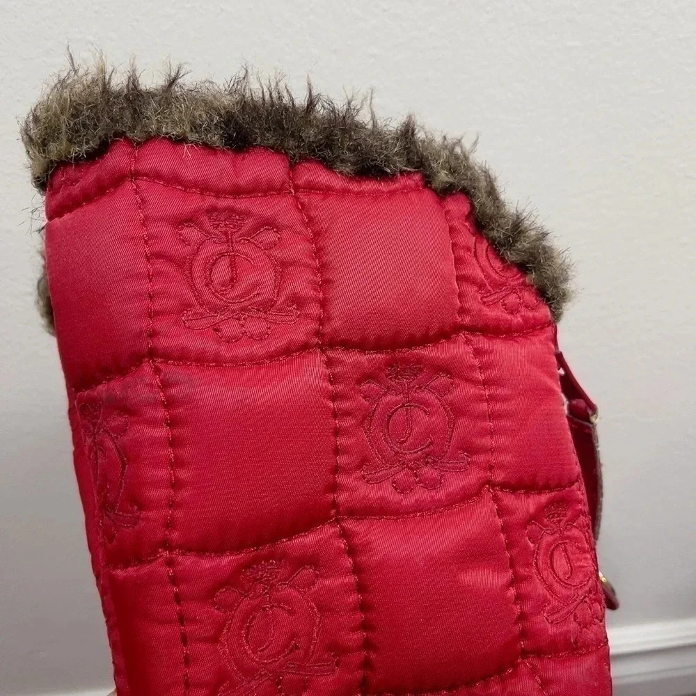 JUICY COUTURE | QUILTED  FAUX FUR SNOWFLURRY LINING WINTER WEDGE BOOTS - Picture 15 of 15